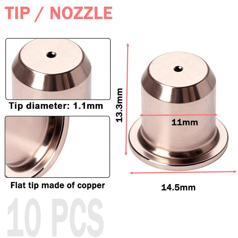 24-Piece IPT40 Plasma Cutter Consumables Kit | Compatible with YESWELDER CUT 55DS Pro/CUT 65DS | Brass & Stainless Steel Electrodes/Tips (Electrode, Nozzle, Retaining Cap)