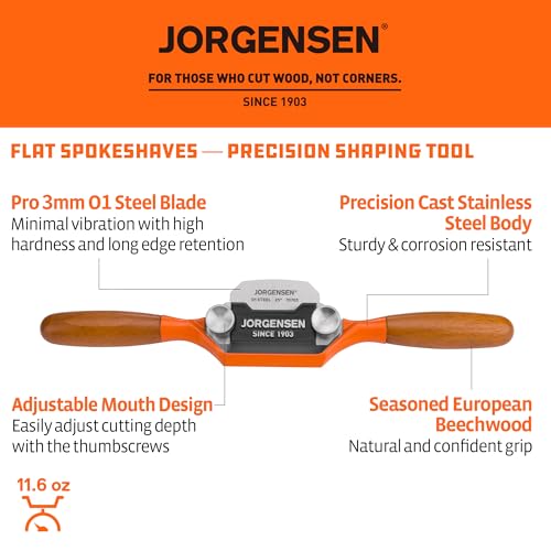 JORGENSEN No.59F Spokeshave for Woodworking – Stainless Steel Hand Planer