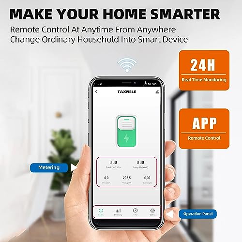 TUYA WiFi Smart Circuit Breaker Power Metering Energy Meter KWh 1P 230V 63A Voltmeter Ammeter Energy Meter DIN Rail Smart Life Wireless Remote Control Switch Timer Voice Control (20A) 20A