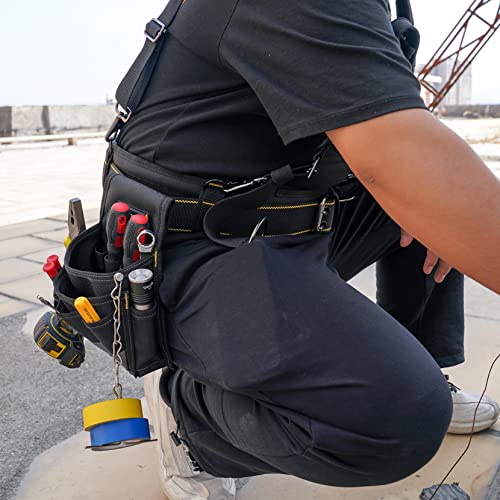 MELOTOUGH Padded Tool Belt with D ring for men Adjustable for 44"-53" Waists Heavy-duty Work Belt Metal Buckle xl/xxl
