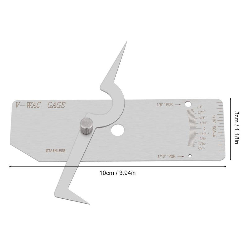 Precision Stainless Steel V-WAC Type Undercut Single Fillet Weld Depth Welding Measure Inspection Tools (Inch)