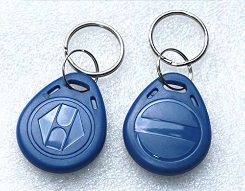 Blue 100pcs 125Khz Proximity ID Card Chip TK EM 4100 RFID Tag Key Fob Keyfobs Keychain Ring Token for Access Control (NOT for Video Intercom)