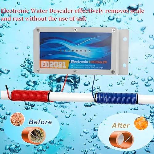 Electronic Water Descaler for Whole House, Reduces Limescale, Hard Water Conditioner System, Alternative No Salt Water Softener System
