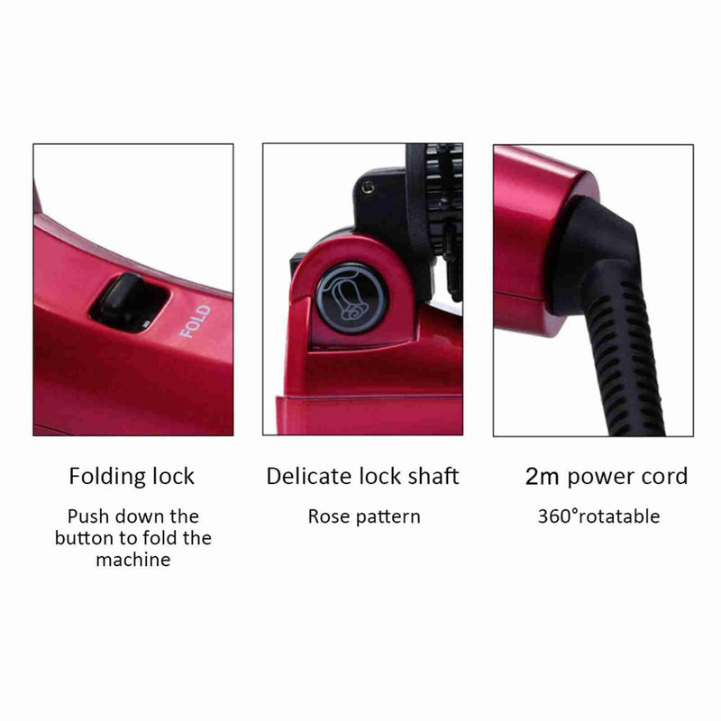 Electric Hair Curler, Hot Curler Brush Professional Anti-Scald Instant Heat Up Curling Wands Instant Heat Styling Brush Suitable For All Hair Types (UK Plug（110-240V）)