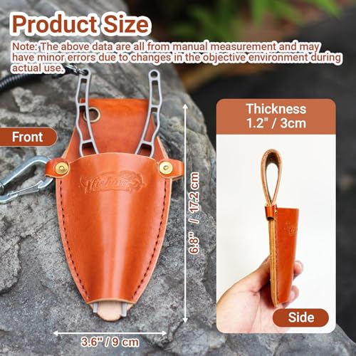 Leather Fishing Pliers Sheath | Universal Belt Holster for Fish Hook Cutting Pliers with Hook & Line Cutter | Durable Pliers Holder for Saltwater Light-Brown
