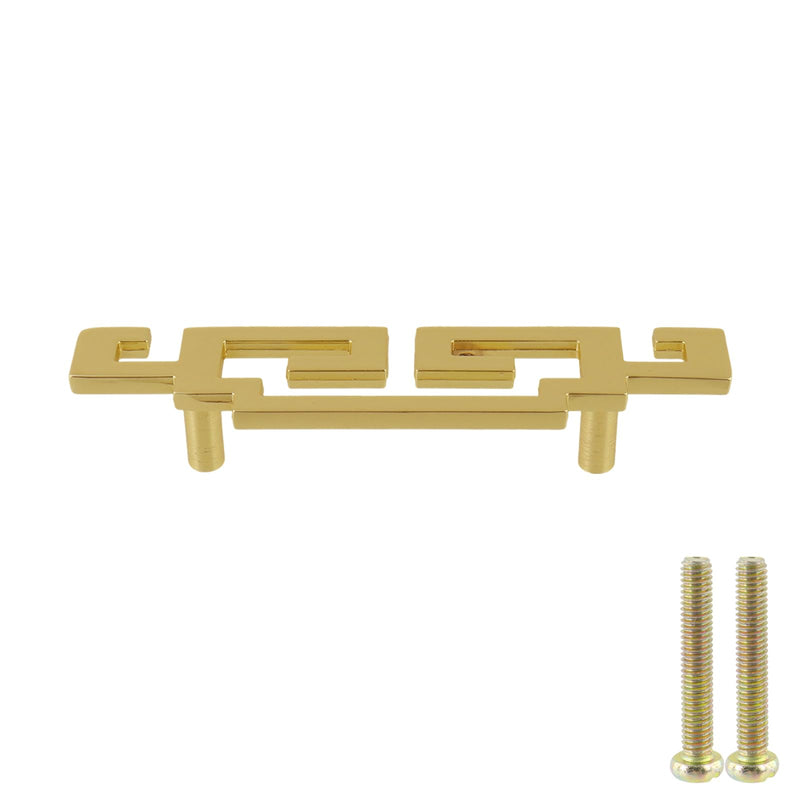 4 Pcs Chinese Hollow Gold Handle, Zinc Alloy Gold Cabinet Handles, New Chinese-Style Cabinet Door Handles with Screws, 2.5"/64mm Hole Distance 4