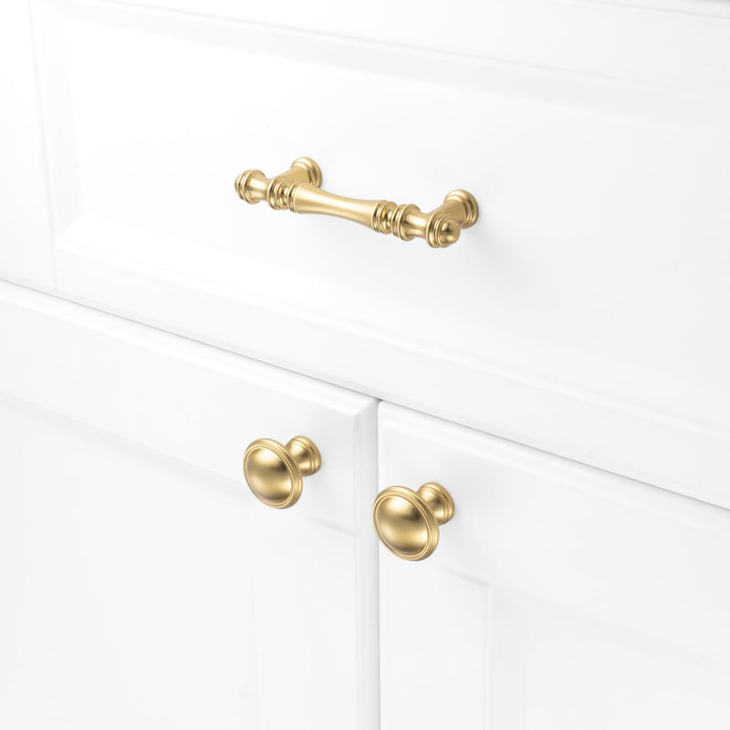 KOOFIZO 10 Pack 3 Inch Brushed Gold Kitchen Cabinet Handles Gold Cabinet Pulls Cabinet Hardware P30 for Cabinets Drawer Dresser Cupboard Bedroom Bathroom 3" CC - 10Pcs Classic