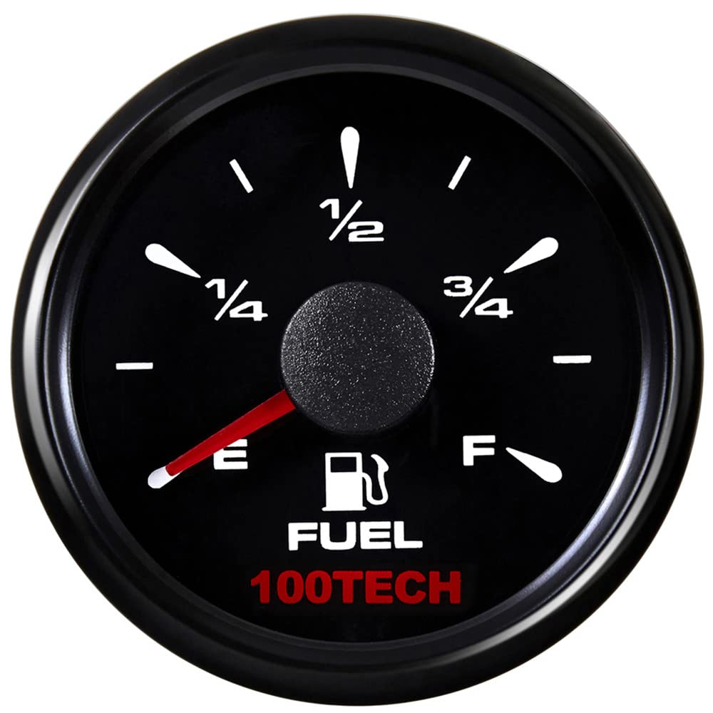 100TECH Marine Fuel Gauge Boat Gauge Fuel Gauge Aftermarket Fuel Level Gauge Marine Automotive Replacement Gauge 240-33ohm 0-190ohm 240-30ohm 0-180ohm 10-180ohm Motocycle Car Truck Vehicle All Black All Black(Signal Selectable Fuel Gauge)