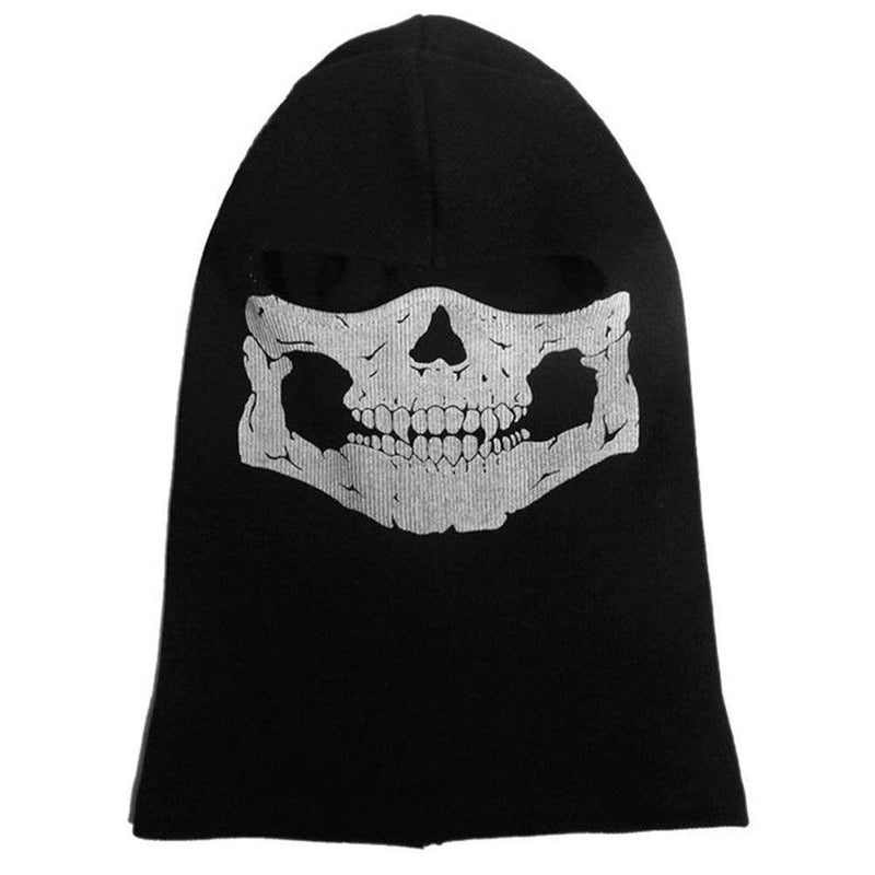 Black Balaclava Ghosts Skull Full Face Mask, Windproof Ski Mask Motorcycle Face Masks Tactical Balaclava Hood for Men Women Youth Halloween Cosplay Outdoor Sport Cycling Skiing Hiking