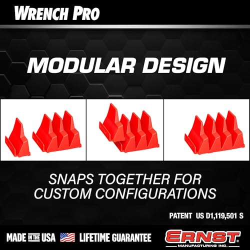 Ernst Manufacturing Wrench Pro - Modular Wrench Organizer for 40 Tools with Magnetic Base (Blue) Patented - Made in the USA Blue
