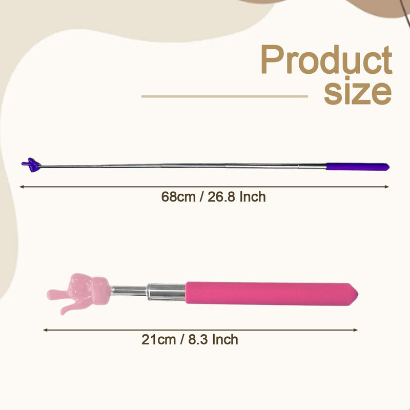 Hitefu 4 Pcs Telescopic Teachers Pointer, Mini Extendable Finger Pointer Stick, Colorful Pointing Stick for Classroom, School, Kindergarten & Meeting