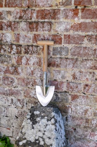 Burgon & Ball Stainless Steel Small Perennial Spade Shovel, Wood T-Grip Handle