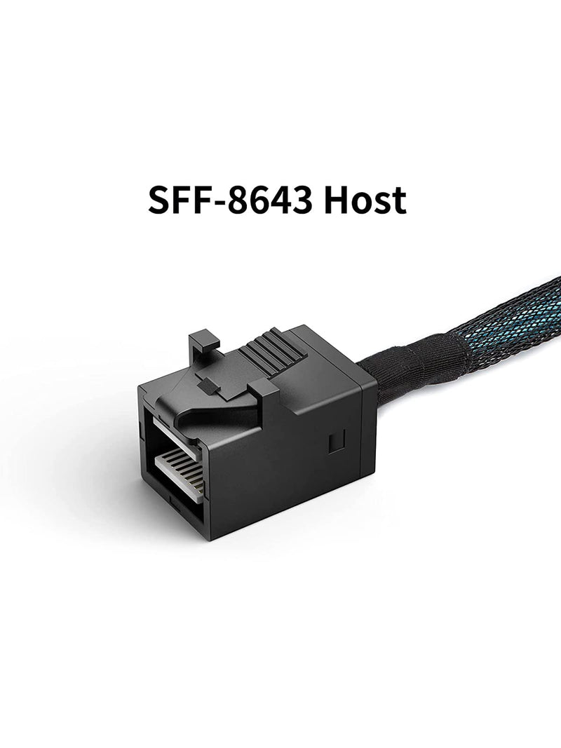 CableCreation Internal HD Mini SAS (SFF-8643 Host) - 4X SATA (Target) Cable,SFF-8643 to 4X SATA Cable, SFF-8643 for Controller, 4 Sata Connect to Hard Drive, 1M / 3.3FT 3.3FT/1.0M Black 1