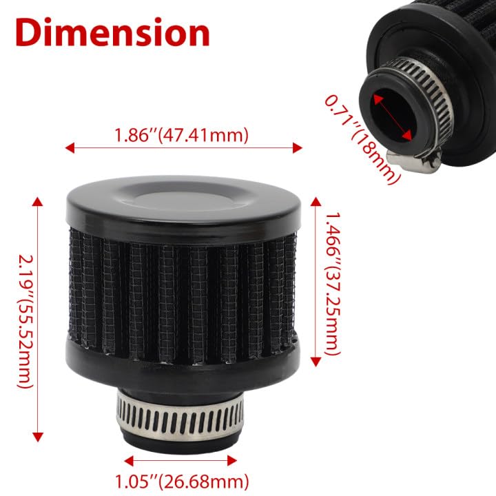 Valve Cover Breather Filter 18mm Vent Crankcase Breathe Car Accessory for Acura Integra RSX Civic K-Series US K-swap K20 K20A K24