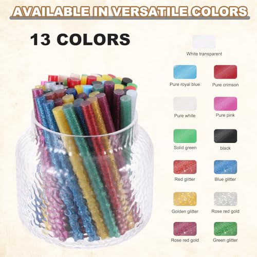 HARFINGTON 30pcs Mini Glue Stick 0.3"x3.9" High-Stick Hot Glue Gun Sticks Hot Melt Adhesive Strip for DIY Craft Sealing Repair Festival Decoration, Dark Blue