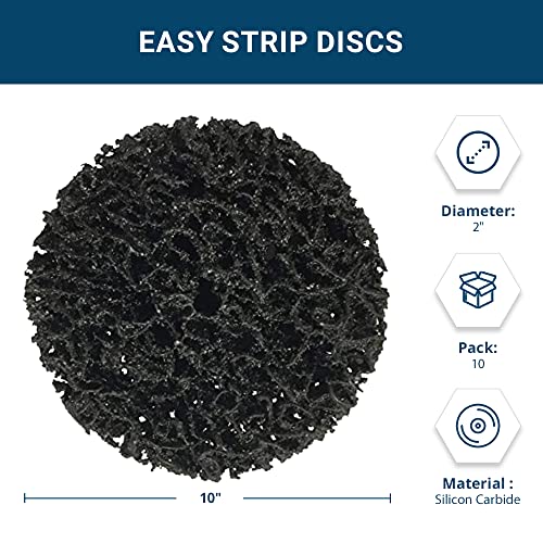 Benchmark Abrasives 2" Quick Change Non Woven Nylon Coarse Strip Discs for Sanding Polishing Paint Removal with a Male R-Type Backing Use with Die Grinder - (10 Pack)
