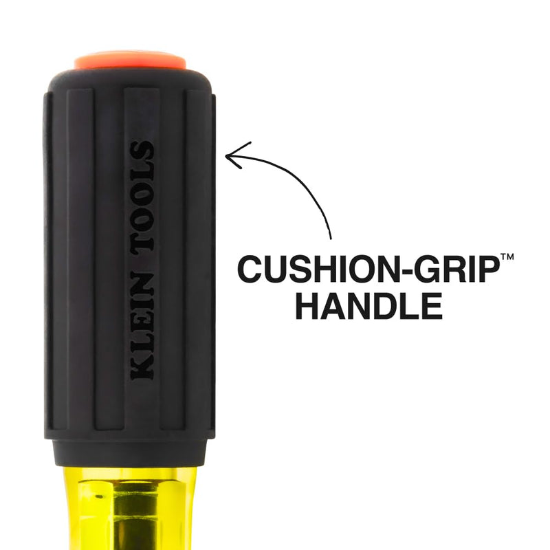 Klein Tools 65456MAG Heavy-Duty Hollow-Shaft Nut Driver Set, Magnetic, Color-Coded Hex Sizes 1/4 to 9/16-Inch, Cushion-Grip Handles, 6-Piece 6-Piece Set