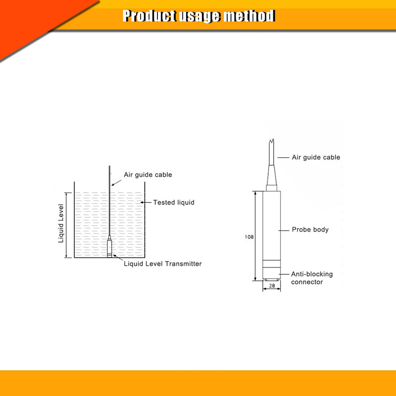 TL 136 Liquid Level Transmitter Automatic Water Level Controller Liquid Level Sensor Water Level Sensor Probe 24VDC 4 to 20Ma Signal Output for Measurement of Water (0‑2meter Range)