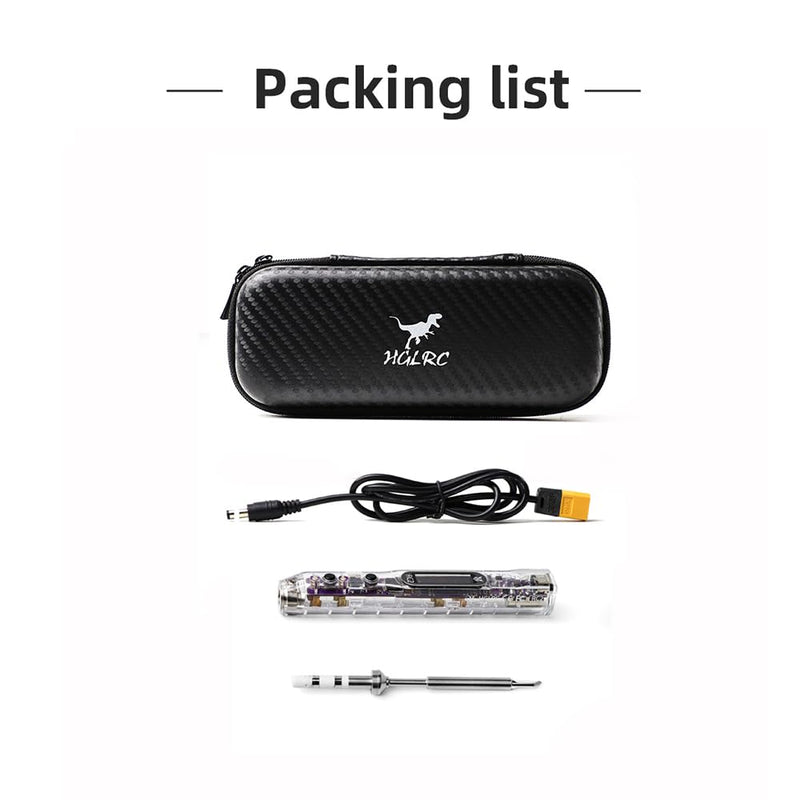 HGLRC RC2 Soldering Iron Kit 65W 24V Portable Outdoor OLED Digital Display Intelligent Temperature for FPV Racing Drone