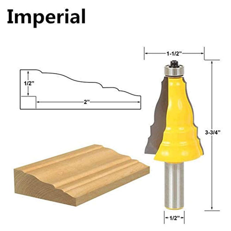Profession 1/2" Shank Door & Window Casing Router Bit Base Molding Router Bit Woodwork Cutter