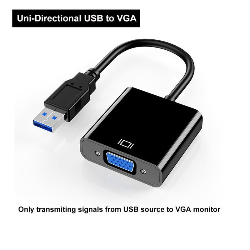 RIIPOO USB to VGA Adapter Converter - USB 3.0 Male to VGA Female Video Converter for Windows 11/10/8.1/8/7, Monitor Connection Made Easy