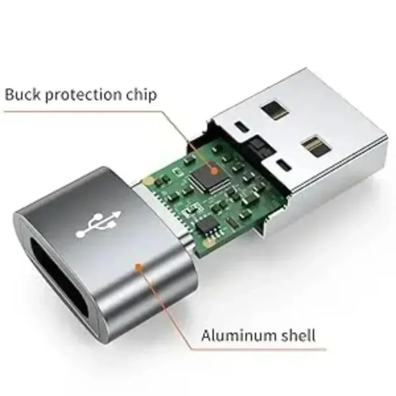 USB C Female to USB Male Adapter Type C to USB A Charger Cable Converter,Compatible with iPhone Samsung Galaxy Pixel (Silver) Silver