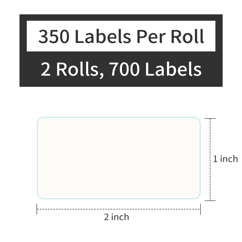 L LIKED Blank 1 x 2 Inch Dissolvable Labels for Food Rotation Prep roll of 350 (2 Rolls) 700