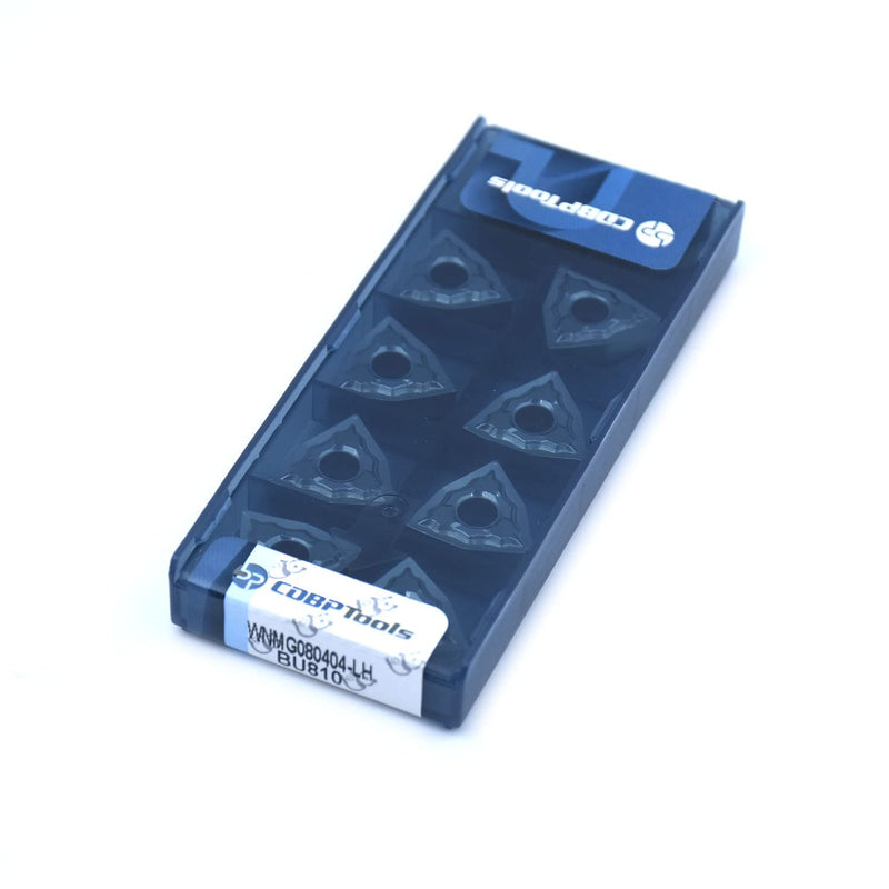WNMG431 Wnmg080404 Carbide Turning Inserts for Aluminum, Polished Indexable Lathe Tools with LH Chipbreaker for Copper and Non-Ferrous Metal Machining, 10 Pcs WNMG080404 (WNMG431)