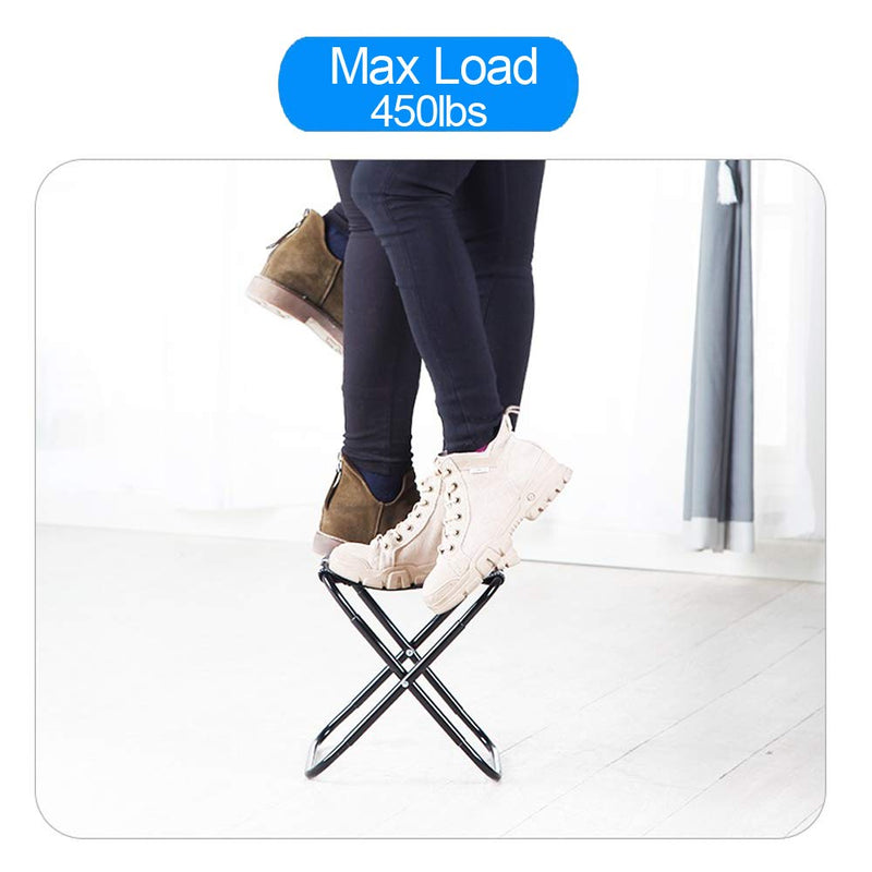 Mini Portable Folding Stool, Camping Fishing Stool for Adults Fishing Hiking Gardening and Beach with Carry Bag, Hold Up to 450lbs(Camouflage) 10.6"D x 10.6"W x 11"H