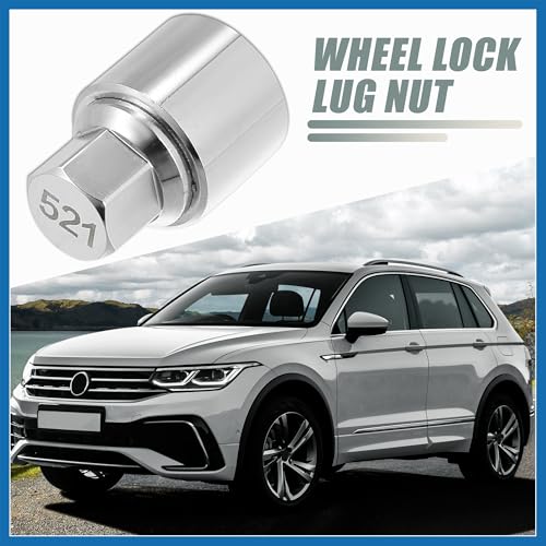 521 Automotive Wheel Lock Lug Nut Anti Theft Lug Nut Screw Removal Socket Key Wheel Lock Key for Volkswagen Touareg Scirocco Phaeton Tiguan Item Replacement