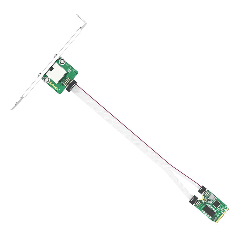 H!Fiber M.2 A+E Key 2.5G Ethernet Network Card, Realtek RTL8125 Controller, 10/100/1000/2500 Mbps Single RJ45 Port, PCIe X1, with 0.18m(0.59ft) Cable, 2.5 Gigabit NIC for Windows/Windows Server/Linux 2.5G(M.2 A+E Key) 1 RJ45