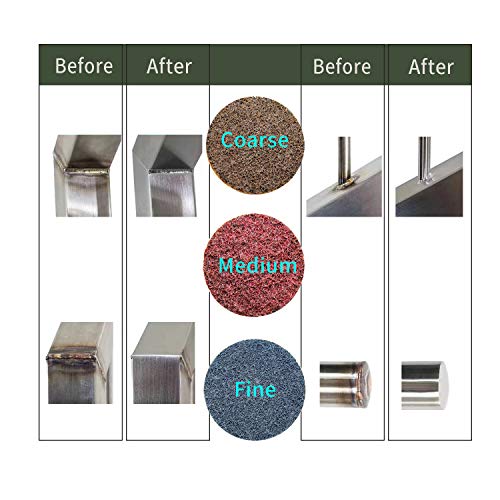 2 Inch Sanding Discs Assortment,Surface Conditioning Discs,Quick Change Design,Coarse/Medium/Fine 60 Pcs and 1/4'' Pad Holder 1Pcs. Brown-Coarse,Red-Medium,Blue-Fine