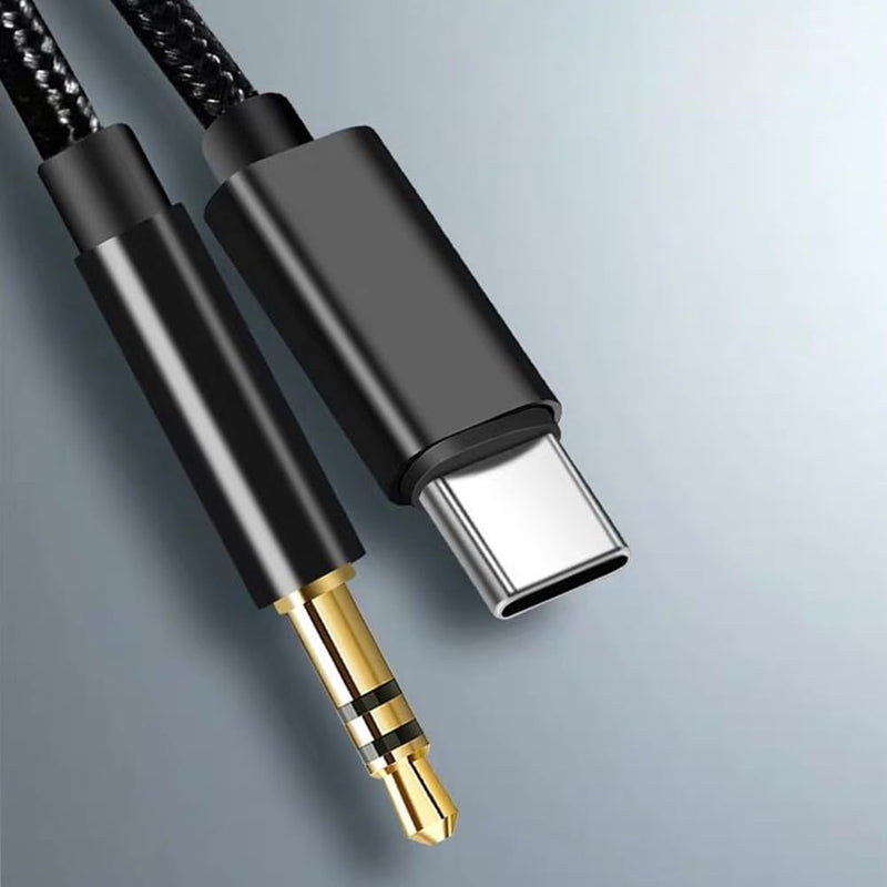 3.5mm 1/8" TRS Male to USB Type-C Adapter Cable Nylon Braided Digital-to-Analog Converter Transmits Mono or Stereo Audio Connects Smartphone,Tablet to Headphone,Car Speaker,Amplifier,Home Audio System