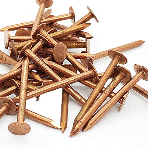 – 1.5 Inch – Pure Copper Nails for Roofing, Flashing, Finish & Boat – 1.5” (38mm) Long – 3/8” nail head – Quality Solid Copper Clavos nail – Package Quantity (100) 100