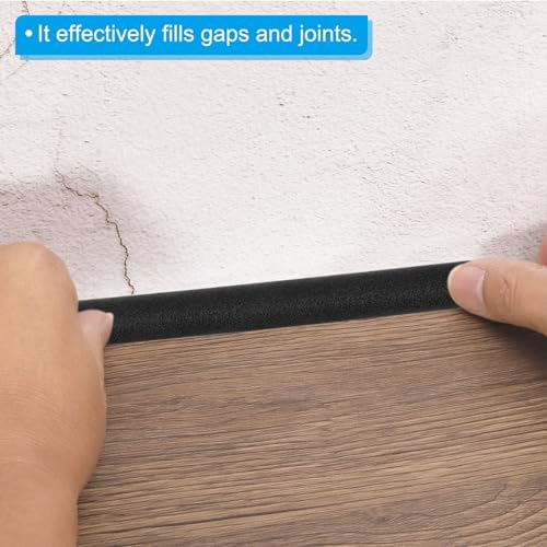 PATIKIL 5/32 Inch x 131.2 Feet Backer Rod, Foam Rope Caulk Crack Joint Filler Roll Seal Weather Strip for Home Construction, Black