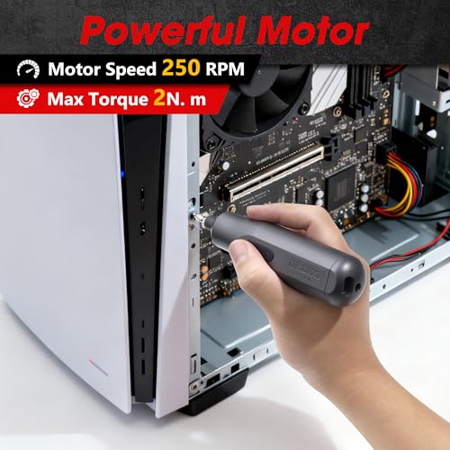 DELIXI 36 in 1 Electric Screwdriver Kit with Manual Screwdriver, 4V Rechargeable Screwdriver Set with Socket, Extension Rod, 2N.m Torque and LED Light, Suitable for Furniture and DIY