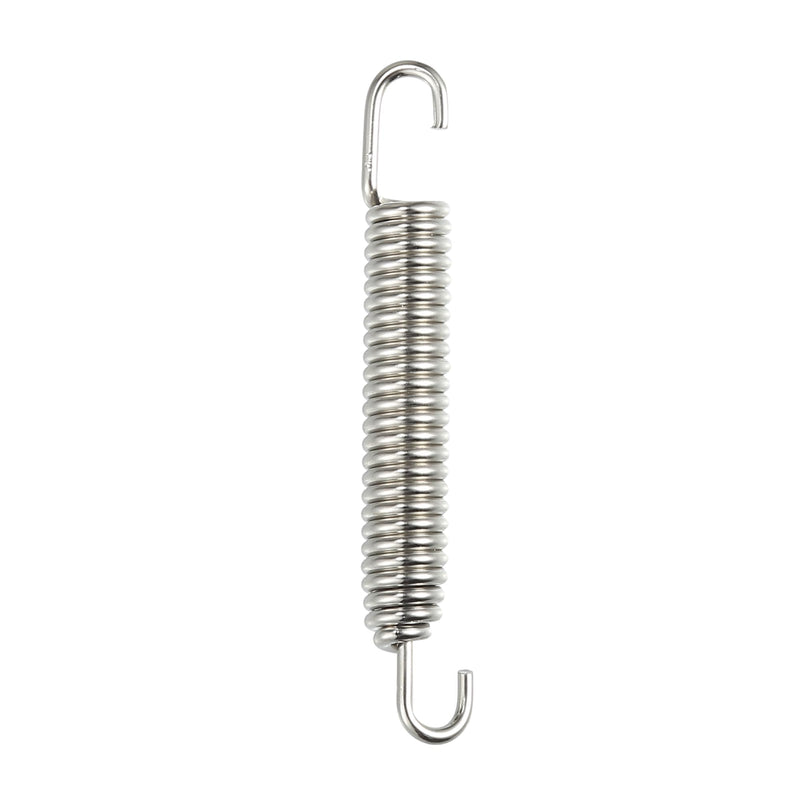 X AUTOHAUX 4 Pcs Motorcycles Universal Exhaust Pipe Spring 80mm 3.15" Stainless Steel Exhaust Pipe Spring Hook Modified Accessory Silver Tone