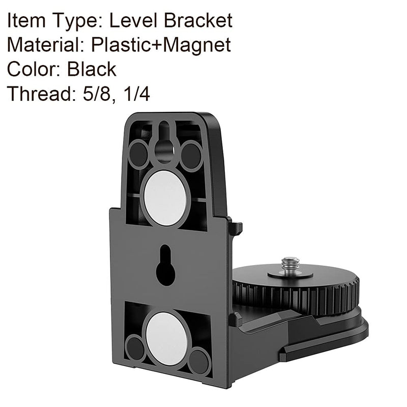 L-Shape Laser Level Adapter, Multifunctional Magnetic Pivoting Base, 360 Degree Adjustable, Support with 1/4" and 5/8" Thread
