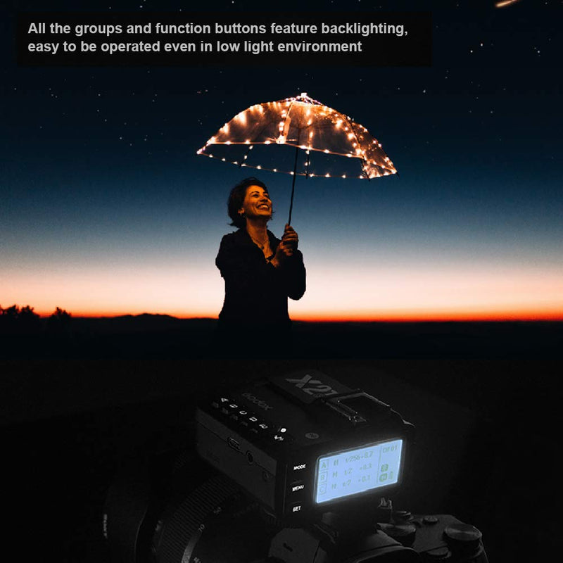Godox X2T-C TTL Wireless Transmitter, 1/8000s HSS, Bluetooth Connection, 5 Separate Group Buttons, Relocated Control-Wheel, New Hotshoe Locking, Compatible with Canon DSLR