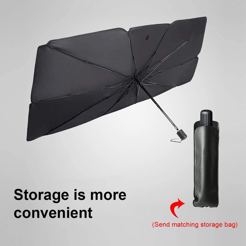 helloleiboo Car Windshield Sun Shade UV Rays and Heat Sun Visor Protector Foldable Reflector Umbrella brella Shield 57 * 31 inches
