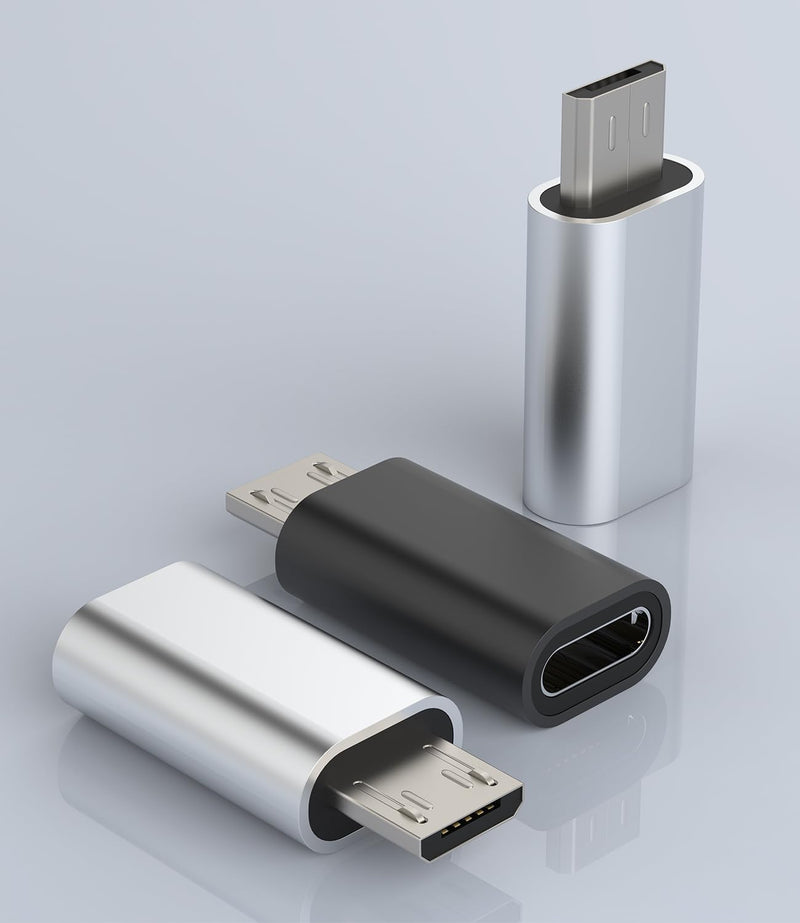 Lightning to Micro USB Charging Adapter(3 Pack) for iPhone Micro USB Female Jack Android Phone Data Cable Compatible with Samsung Galaxy S6 S7 Edge+ S7Active Note5 to-mc