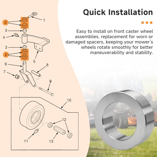 43037-01 Caster Yoke Wheel Spacer Compatible with Scag, 6-Pack