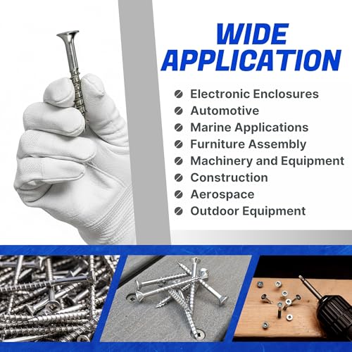 Fastenere Stainless Steel 18-8 Deck Screws - #10 x 1-1/4" (100 Pack) Wood Cutting Point, Square Drive, Partial Thread, Bright Finish for Wood, Exterior, Decking, Composite, Fencing, Type 17 Point 100 Pack #10 x 1-1/4"