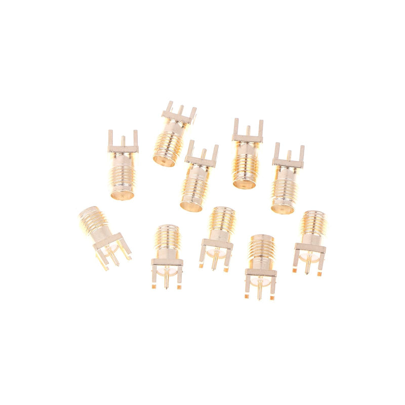 Packet of 10 SMA Female Jack Converters; Solder PCB Board Edge Mount SMA Female Socket Adapters.
