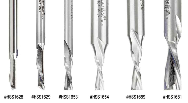 Amana Tool HSS1663 Double Flute Spiral Router Bits Metal Aluminum Cutting 3/4 D x 1-1/4 x 1/2 Inch Shank Down-Cut Router Bit High Speed Steel 3/4 D x 1-1/4 CH x 1/2 SHK