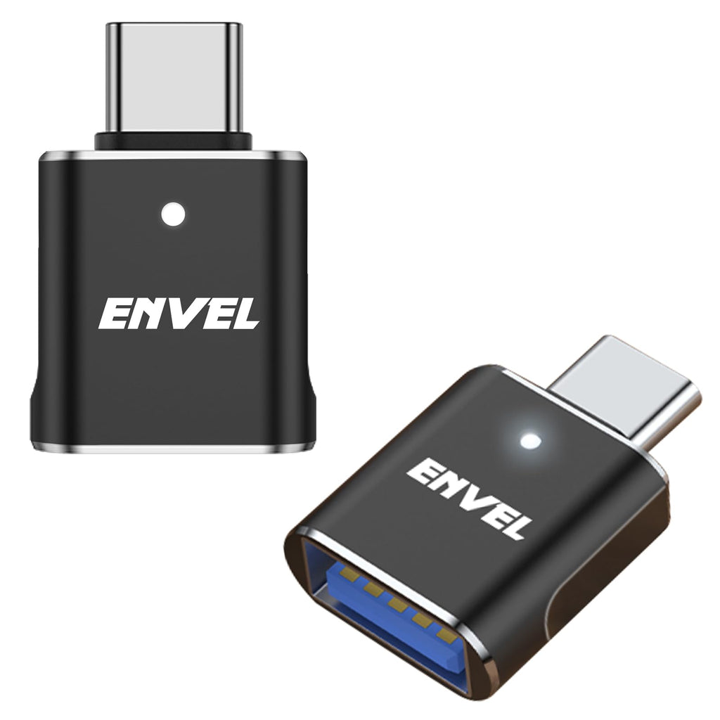 ENVEL USB to USB C Adapter, USB 3.0 5Gbps High Speed Data Transfer, OTG Converter Thunderbolt3 to USB Female Compatible with Apple iWatch iPhone 15 Pro Max iPad Air 4 5 Mini 6 (Black, USB C Male) Black