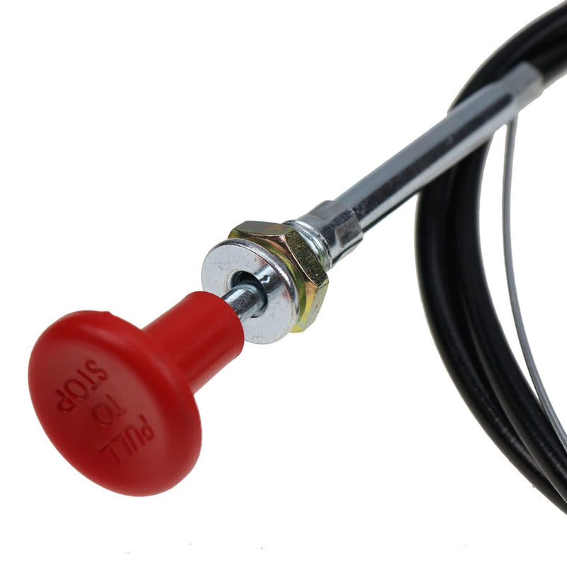 72" CC66 Shut Off Cable Stop Cable Compatible with Massey Ferguson Farm Tractor 165 175 235 245 255 265 275 285 1080 1085 1100 1130 & Forklift 20C 30B 40B 50D 3165 2500 - with Red Knob
