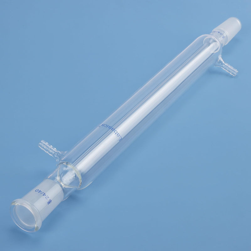 Labasics Borosilicate Glass Liebig Condenser with 24/40 Joint 300mm Jacket Length Lab Glass Condenser 300 mm