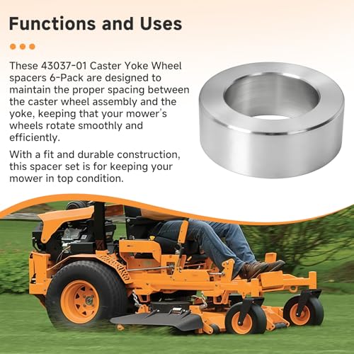 43037-01 Caster Yoke Wheel Spacer Compatible with Scag, 6-Pack