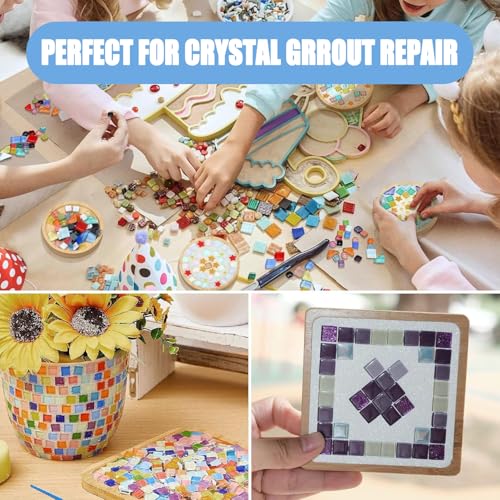 Mosaic Crystal Grout – Ultimate Grouting Solution & DIY Craft Essential for Mosaic Tile Projects, Handmade Art, & Home Decor (8.8oz)
